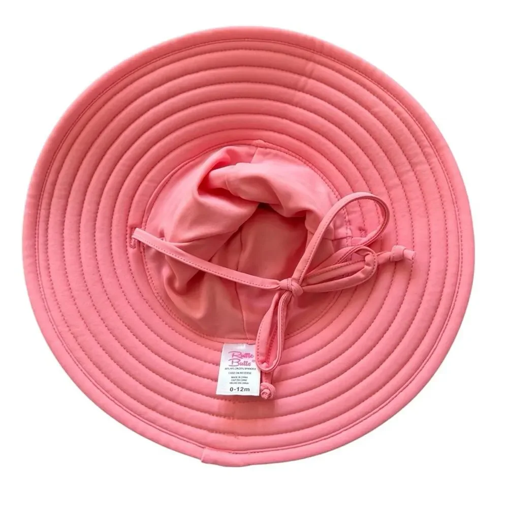Ruffle Butts Baby Swim Hat UPF 50+ Protection Wide Brim Size 0-12 Months
